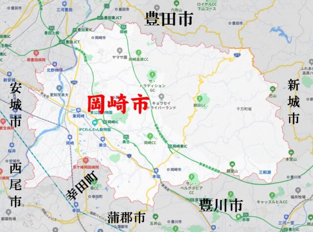 地図　岡崎市　拡大図周辺図